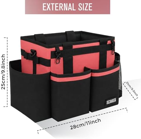 SCAVATA Compact Wearable Cleaning Caddy with Handle & Shoulder Straps
