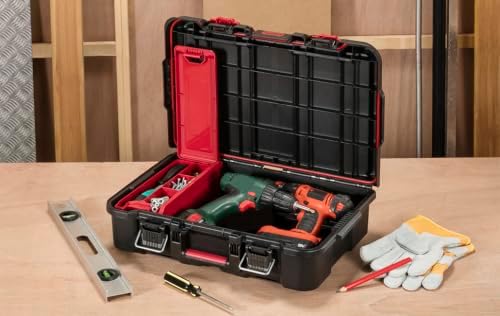 Keter Stack N' Roll Power Tool Case with Removable Dividers