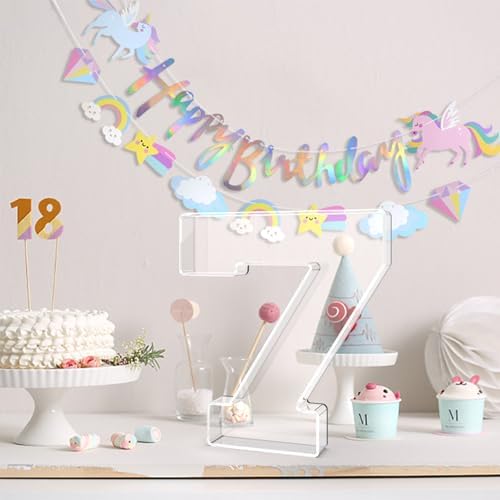 13.8" Acrylic Number Charcuterie Tray, Fillable Charcuterie Box (Number 7)
