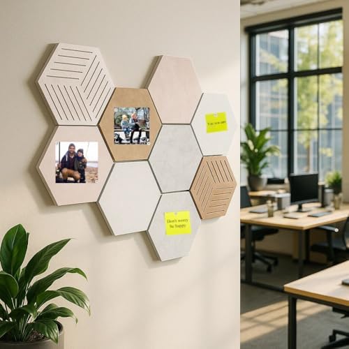 HexagonalNoticeBoardSet10PiecesCorkBoardFeltPinboardSuitableforOfficeMemoPhotoWallDecorClassroomDIYCuteMessageBoard