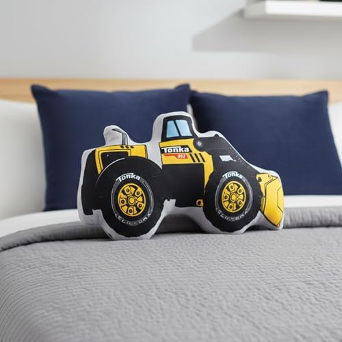 Northwest Hasbro Tonka Compactor Cloud Pillow, Plush Comfort for Kids Adults, Bedroom Playroom Decor, Spot Clean, 12 Inch