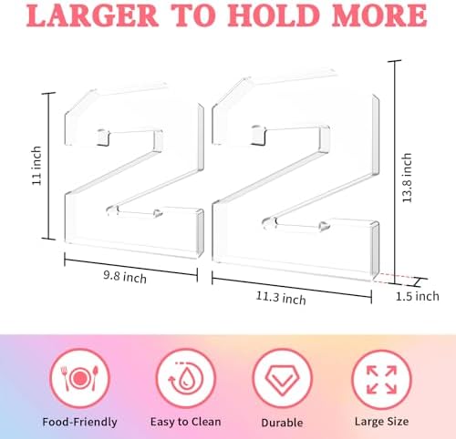 13.8" Acrylic Number Charcuterie Tray, Fillable Charcuterie Box (Number 2)