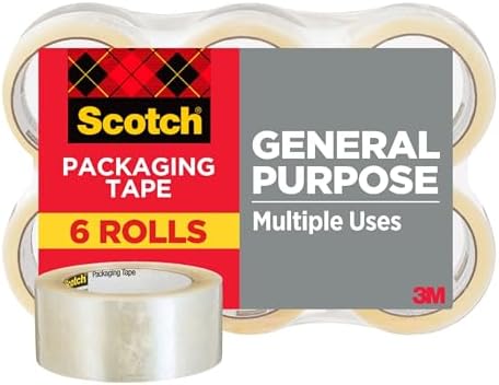 Scotch Shipping Packaging Tape, 1.88" x 109 yd, 6 Rolls
