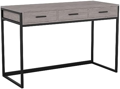 Martha Stewart Ollie 3 Drawer Home Office Desk, Gray