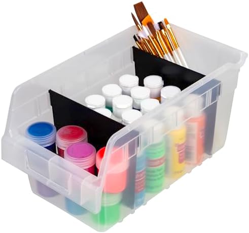 Akro-Mils 30090 Plastic Nesting ShelfMax Storage Bin Box, (12-Inch x 6-Inch x 6-Inch), Clear, (10-Pack)