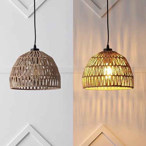 JONATHAN Y Campana 1-Light Pendant Dome Ceiling Lamp, 10.25", Brown