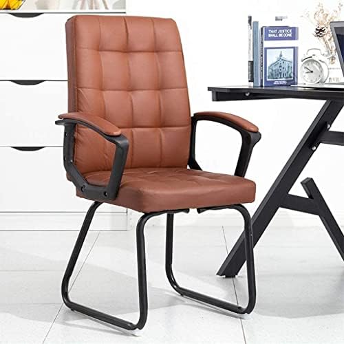 Office Life Executive Recline Computer Chair Home Ergonomic Office Chair Comfortable Sedentary Boss Chair Gaming Chair Backrest Learning Writing Chair Office Chair (Colour: Black Linen) (Brown Pu