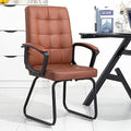 Office Life Executive Recline Computer Chair Home Ergonomic Office Chair Comfortable Sedentary Boss Chair Gaming Chair Backrest Learning Writing Chair Office Chair (Colour: Black Linen) (Brown Pu