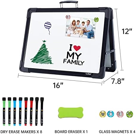Tankee Dry Erase Board, 16x12 Inches Double Sided Magnetic Small Whiteboard