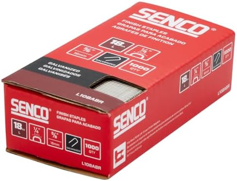 SENCO Collated Medium Wire Staples, Galvanized, 18 GA (L10BABR) 1,000 Box