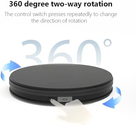 YVV Rotating Display Stand 9.84 Inch, 360° Motorized Turntable Display, USB Powered Spinning Display Platform for Product Photography, Jewelry, Shoes, 22 lbs Load, Black Electric Display Base