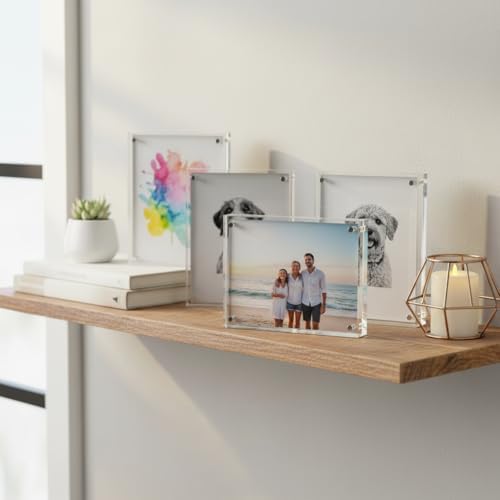 Azar Displays 104433-2PK Acrylic Photo Frame Magnetic 4x6, 2-Pack