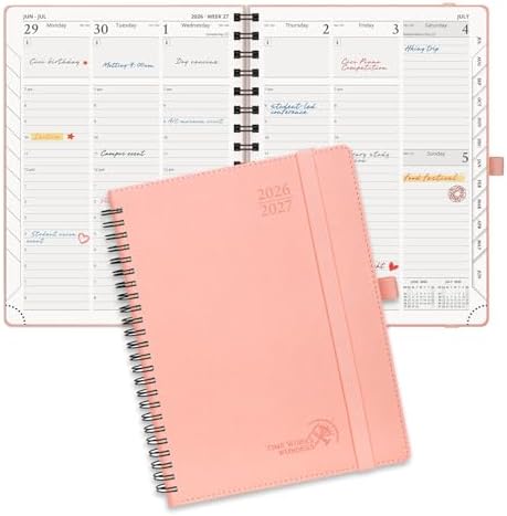 POPRUN Planner 2026-2027 (Medium - 6.5'' x 8.5'') Academic Weekly Planner