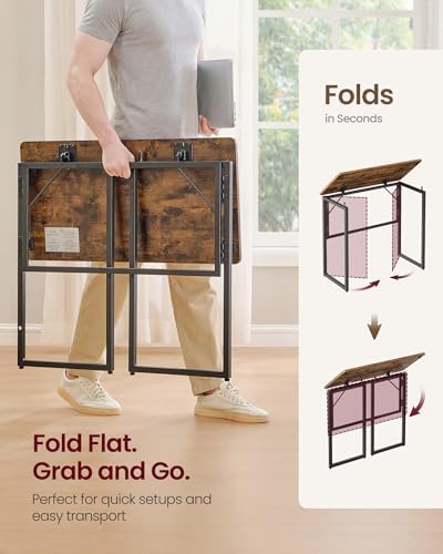 VASAGLE Folding Desk, Small Computer Desk, Foldable Table 31.5 Inch