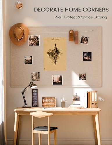 Fluxynara 70.8" x 47.2" Large Bulletin Board, Oatmeal