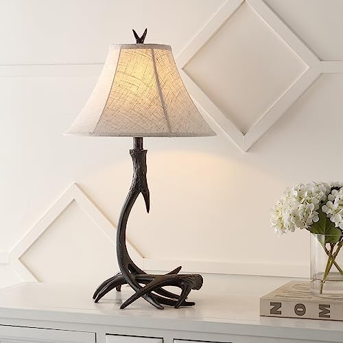 JONATHAN Y Antler Table Lamp Rustic Farmhouse Lodge 27.5" Resin, Black