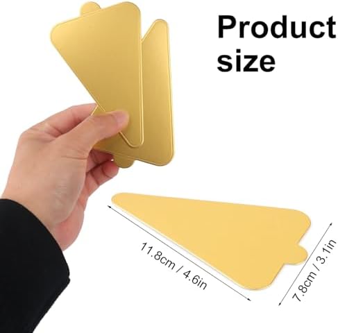 600 PCS 4.6 inch Mini Cake Boards, Premium Triangle Golden Mousse Cake Boards, Versatile Cupcake Bases & Dessert Displays, Perfect for Parties and Special Occasions