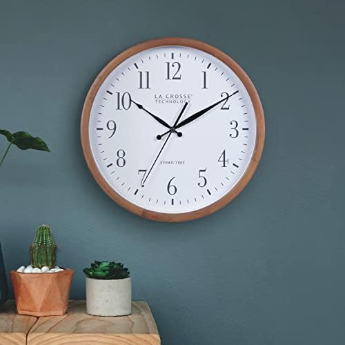 La Crosse Technology Atomic Analog Wall Clock, Wood, 12.80" (404-50447)