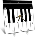 3dRose dc_112827_1 Piano Keys-Black and White Keyboard Musical Design-Pianist Music Player and Musician Gifts-Desk Clock, 6 by 6-Inch