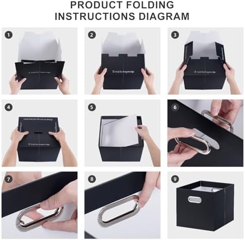 Oterri Portable Collapsible Cardboard File Box with Handle for Letter-Size | 1-Pack. Stainless Steel Handle. Label Stickers Included. Fits Letter Folders (Not Included). Home, Office, School, Dorm, Tax.