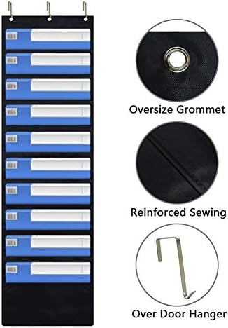EAMAY Hanging File Folder Organizer Wall Mounted - 10 Pockets Wall File Folders, Office Supplies File Document Organizer Holder Pocket Chart for Offices, Classroom or Home Use