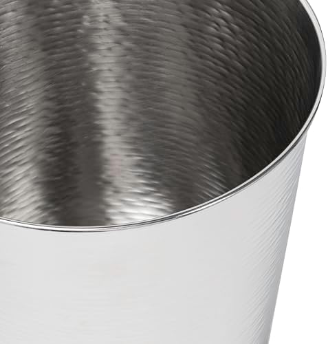 happimess Remi 2.1 Gal Textured Steel Wastebasket, Brushed Steel