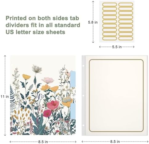 Rouidr 3 Ring Binder with clipboard, 1 inch 8.5 x 11 in Letter Size View Binders Organizer with Dividers Tabs & Clear Sleeves, School Supplies, Office Supplies