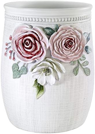 Avanti Linens - Waste Basket, Decorative Trash Can, Guest Bathroom Essentials, Floral Home Decor (Spring Garden Collection)