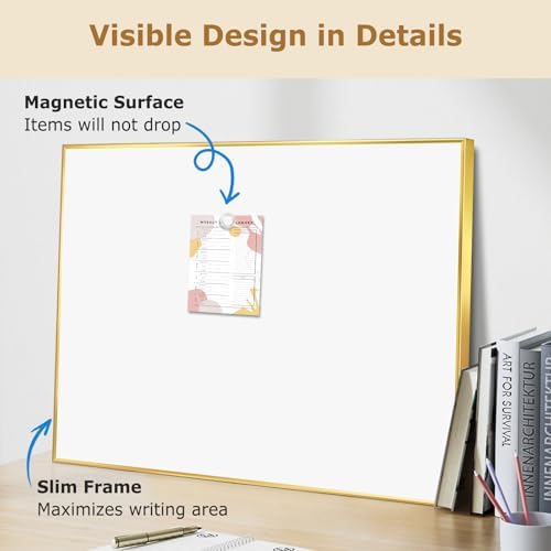 Large Magnetic Whiteboard, 36" x 24" Dry Erase White Board for Wall