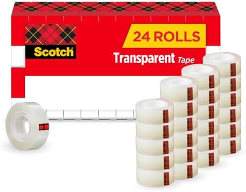 Scotch Transparent Tape, 1 Inch Core, Refills, 3/4 in. x 1,000 in.