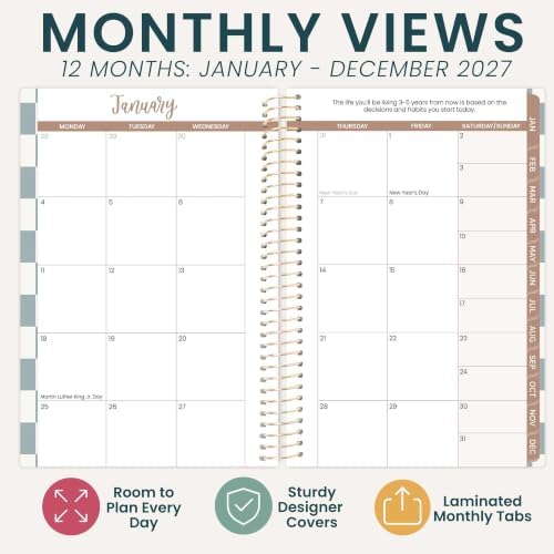 bloom daily planners 2027 Pocket Planner (January 2027 - December 2027) - 4” x 6” MINI Weekly Monthly Agenda Organizer & Calendar Year Book - Checkered, Teal