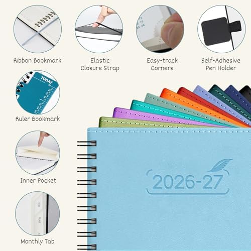 BEZEND Planner 2026-2027 Weekly and Monthly, Hourly Timeslot (A5-6"x8.5")