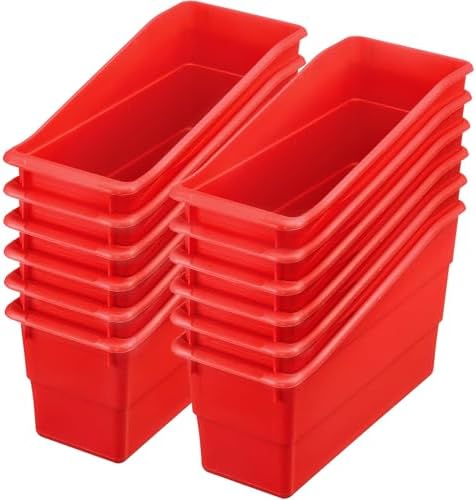 Really Good Stuff Durable Book & Binder Holders, 12-Pack, Red