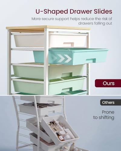 VASAGLE Rolling Cart with Drawers, Craft Organizers and Storage