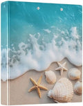 Summer Beach Sea Shells 3 Ring Binder 1.5 Inch Decorative Hardcover File Folder for School Office Papers Portfolio Planner Organizer Recipe Binders 1 Pc