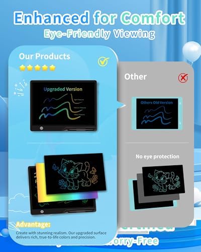 Magnetic LCD Writing Tablet for Fridge, 13 Inch Writing Tablet for Kids, Toddler Drawing Pad, Learning Toys for Boys Girls Ages 3.4.5.6.7.8, Writing Board for to-Do Lists and Family Messages (Black)