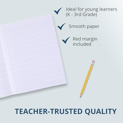 Roaring Spring Paper Products Composition Book, Grade 3 Ruled, 50 Sheets, 9-3/4 x 7-3/4 Inches, Red (ROA77922)