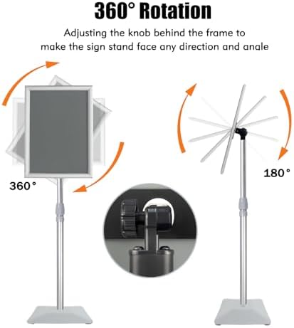 Sign Stand for Display, Weighted Iron Base Heavy Duty Signage Holder