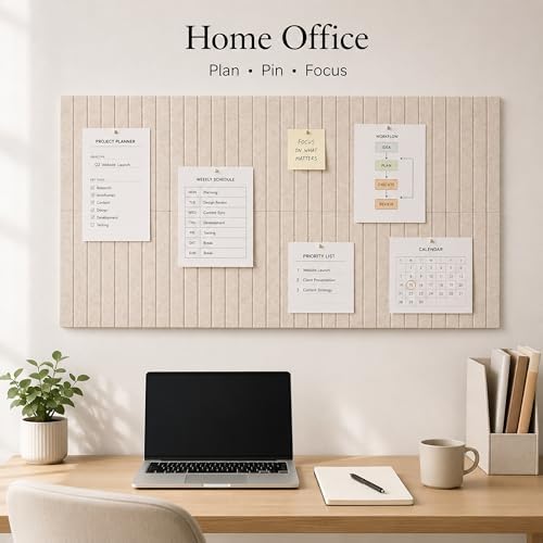 8 Pack Large Felt Bulletin Board Tiles, 48" x 24" Felt Pin Board