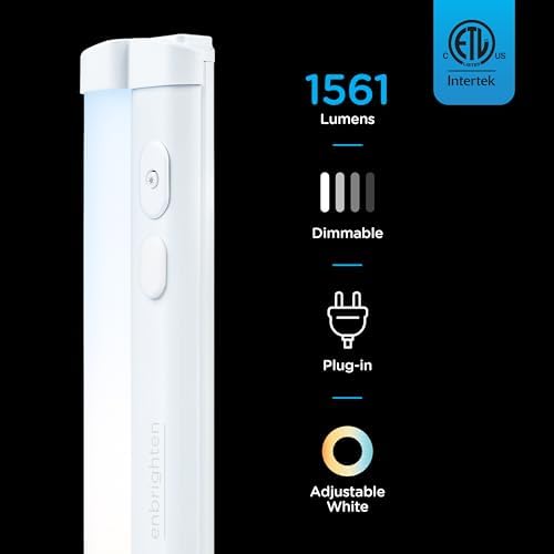 Enbrighten 24 Inch Plug in Under Cabinet Light with 5 Color Temperatures