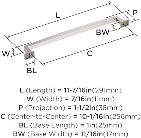 Amerock 10-1/16" Westerly Satin Nickel Drawer Pull