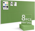 48" x 24" Cork Board Alternative, 8 Pack Felt Bulletin Board Tiles with 30 Adhesive Tabs Wall Push Pin Board for Office Classroom Bedroom Decor