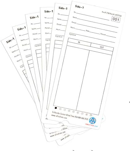 Allied Time USA Genuine AT-2700 time Cards, 4-Packs of 50ea