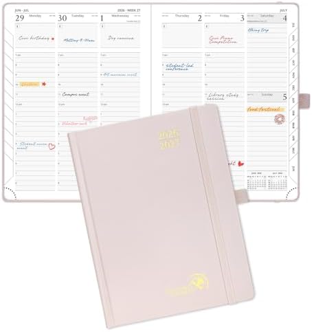POPRUN 2026-2027 Academic Planner,6.5" x 8.75", Weekly and Monthly Calendar
