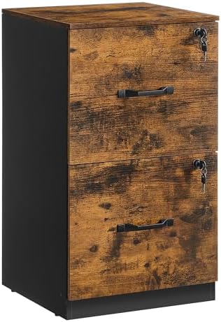 VASAGLE 2 Drawer File Cabinet with Locks, for A4, Letter Sized Documents