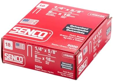 SENCO Collated Medium Wire Staples, Galvanized, 18 GA (L10BABN) 5,000 Box