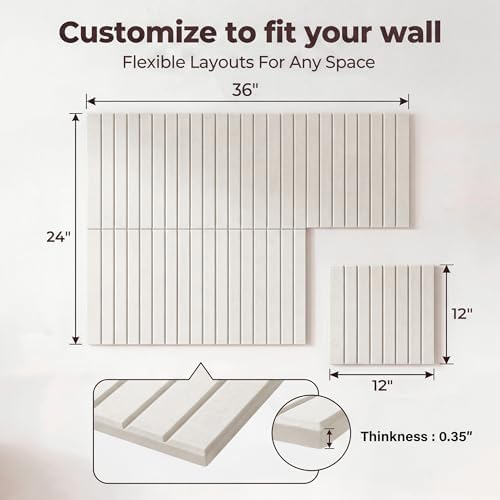 AHEONLAR Felt Bulletin Board 36"x 24", Cork Boards for Walls, 6 Pack Bulletin Board Large Cork Board for Office, Felt Boards with 40 Safe Removable Adhesive Tabs Wall Decor for Home(White)