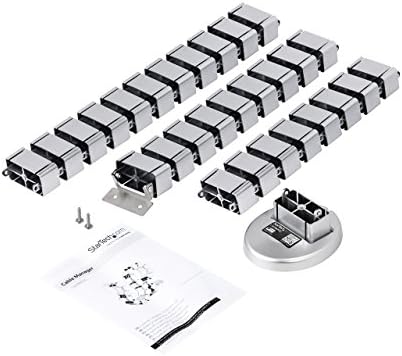 StarTech.com Spine Cable Management - Weighted Base Plate - Cord Cover - Cable Organizer - Cord Protector - Cable Raceway (CMVBMOD) Silver