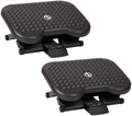 Mind Reader Foot Rest, Under Desk at Work, Ergonomic, Height Adjustable, Office, Plastic, 17" L x 13" W x 6.25" H, Set of 2, Black