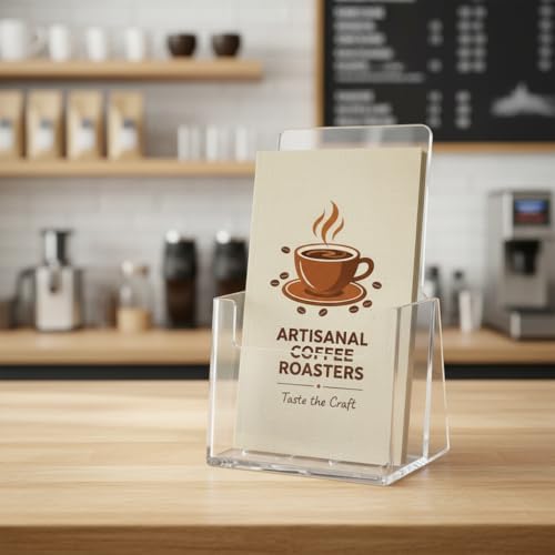 Azar Displays 252012-2PK Acrylic Trifold Brochure Holder Plastic Counter top Organizer 2-Pack, Clear
